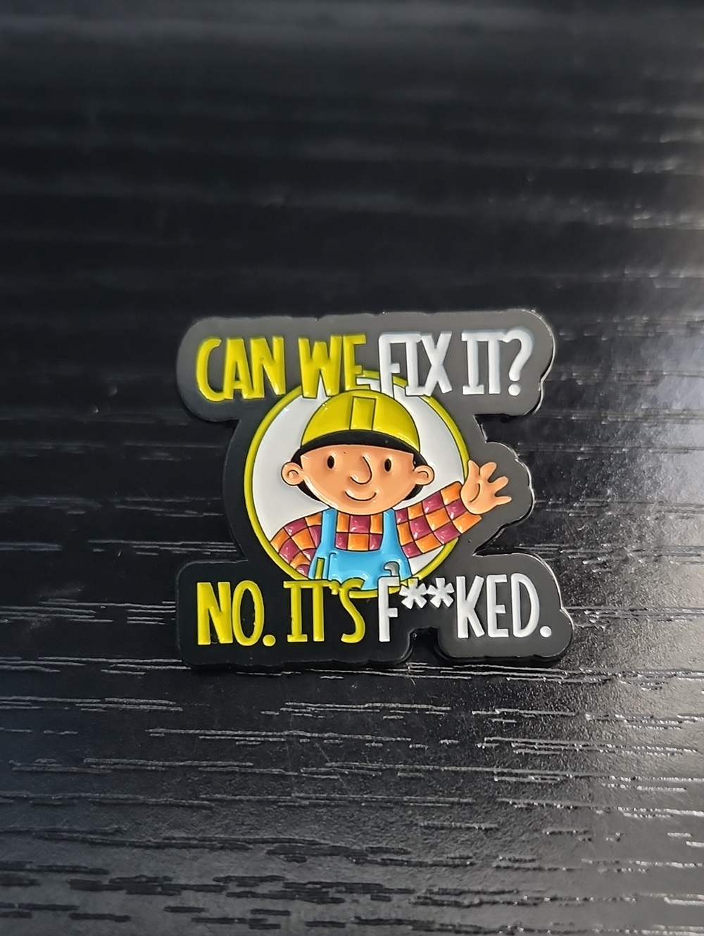 Funny Bob the Builder Inspired Enamel Pin